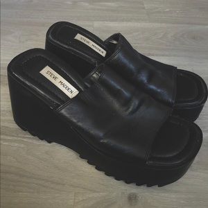 Steve Madden Platform Sandals in style PEPE30 Black Leather